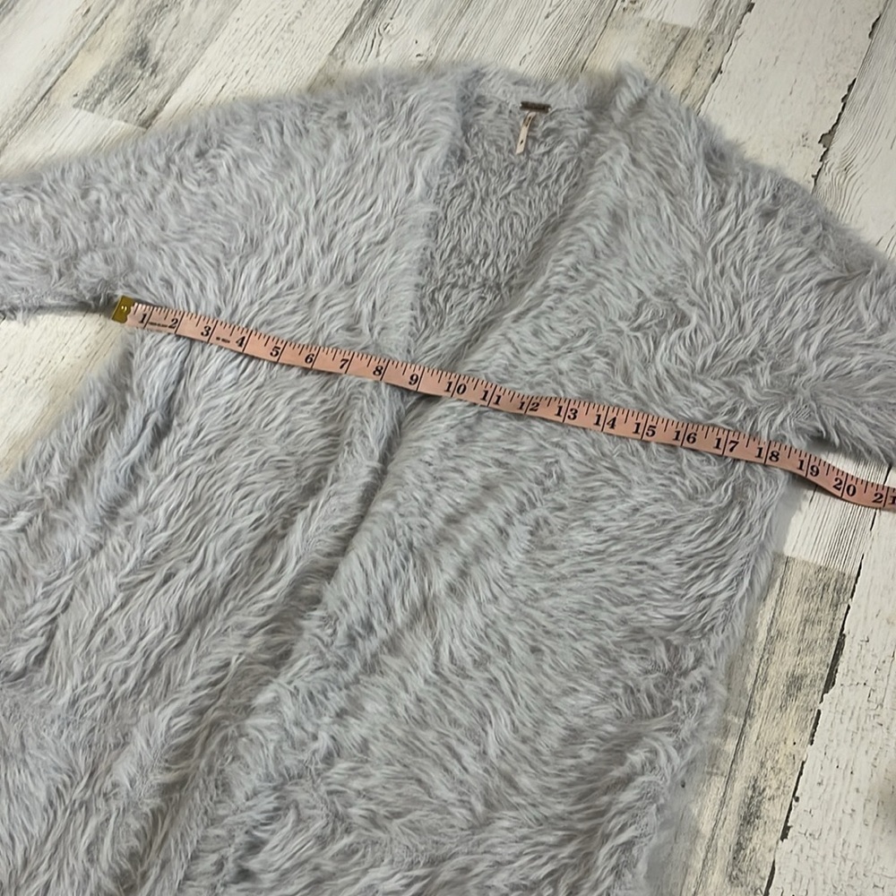 Free People Gray Soft Furry Jacket Size Small - Picture 6 of 8